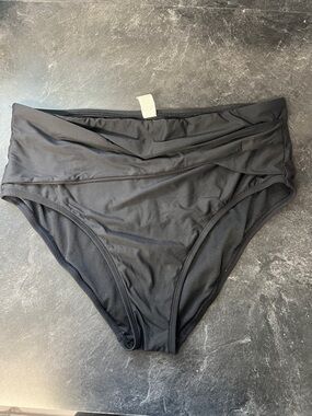 High waisted black bathing suit bottoms ladies size XL by Freshwater